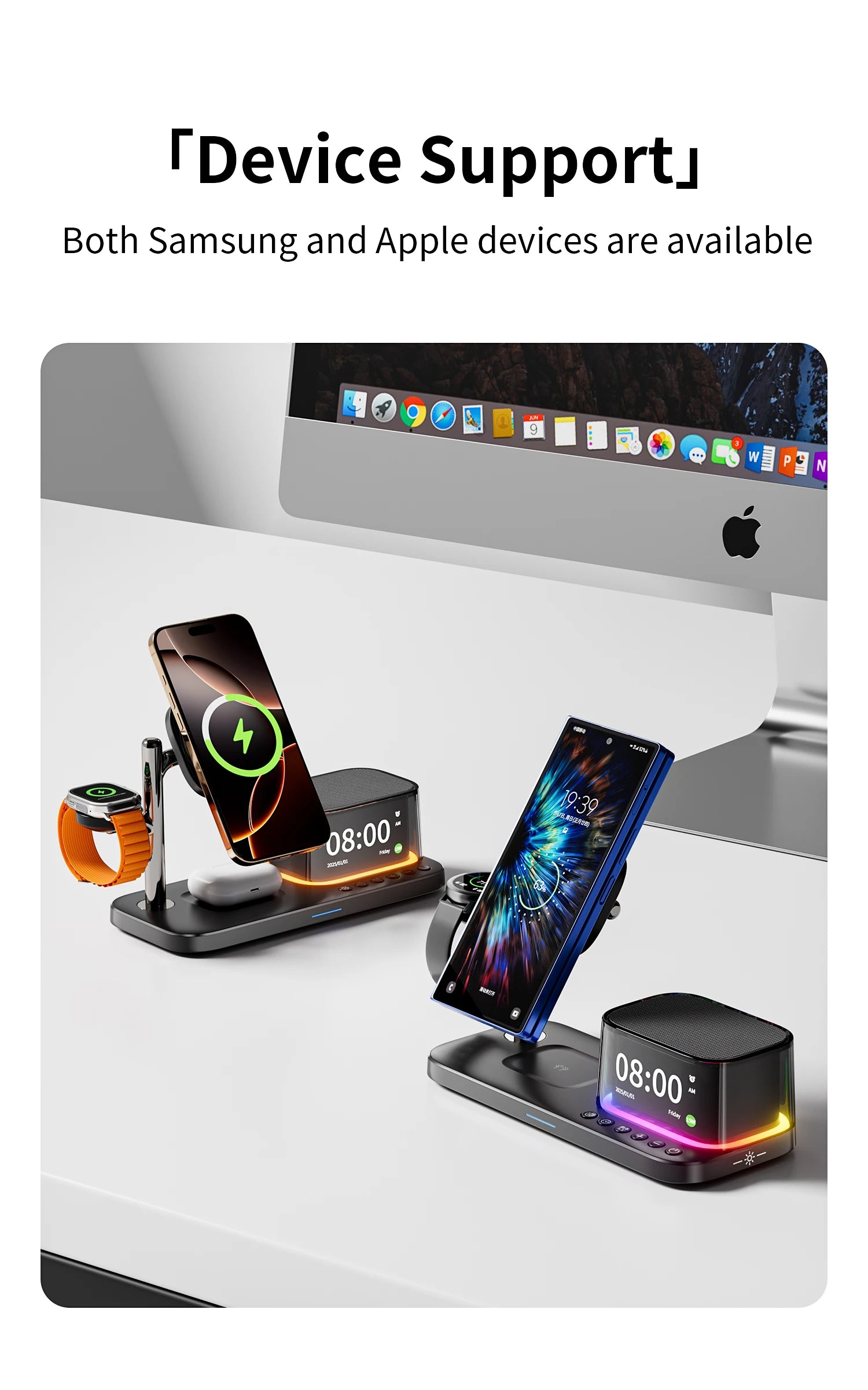 5-in-1 Wireless Charger Stand - MagSafe Compatible Qi Certified Station Tidesmit