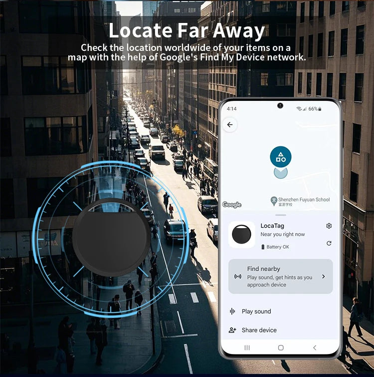 Bluetooth GPS Tracker Key Finder - Android Compatible 4 Pack Black Tidesmit