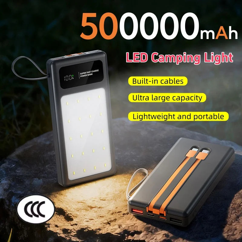 Portable Power Bank with Camping Light - 50000mAh PD Fast Charging Tidesmit