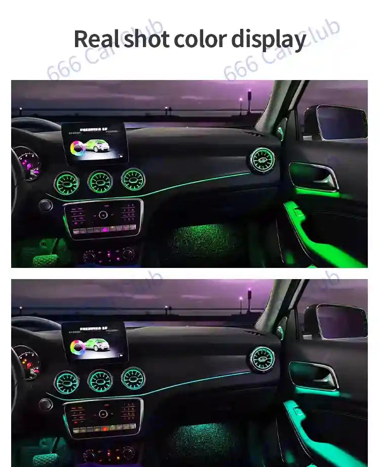 Mercedes-Benz Ambient LED Turbine Vents, 12-Color Interior Lighting Kit Tidesmit