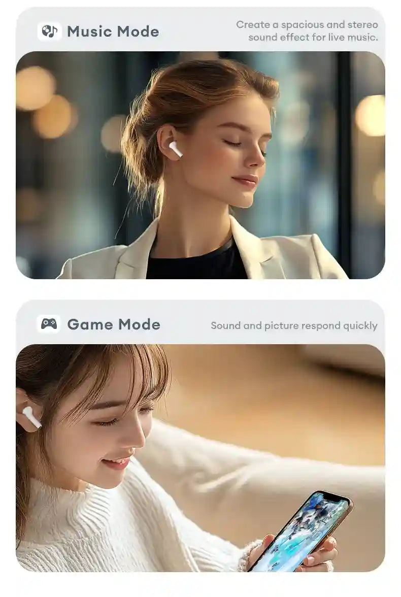 Wireless Bluetooth Earbuds with Low Latency Audio for Gaming Tidesmit