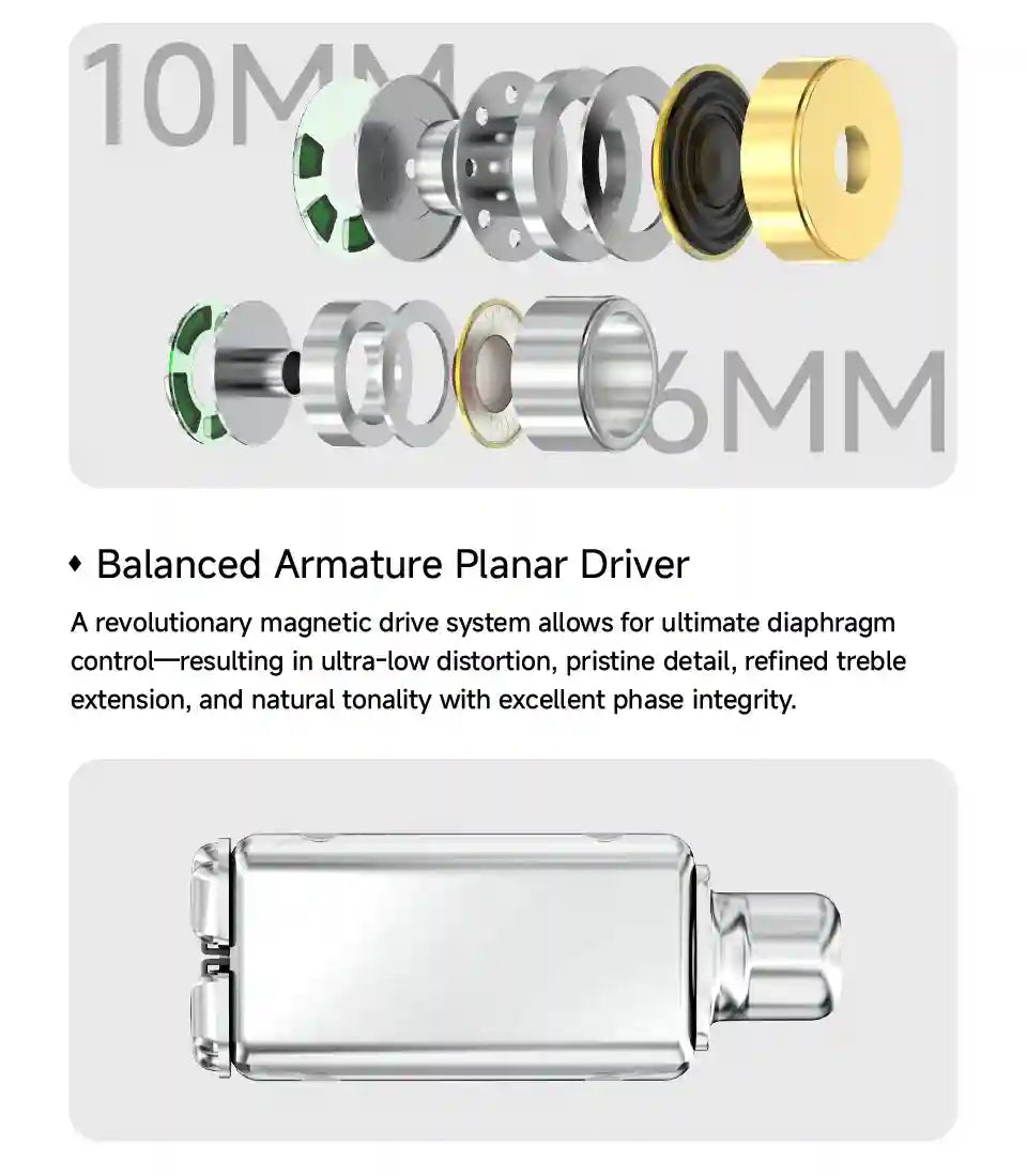 Planar In-Ear Monitors: NOZOMI 3-Unit Interchangeable Nozzle Earbuds Tidesmit