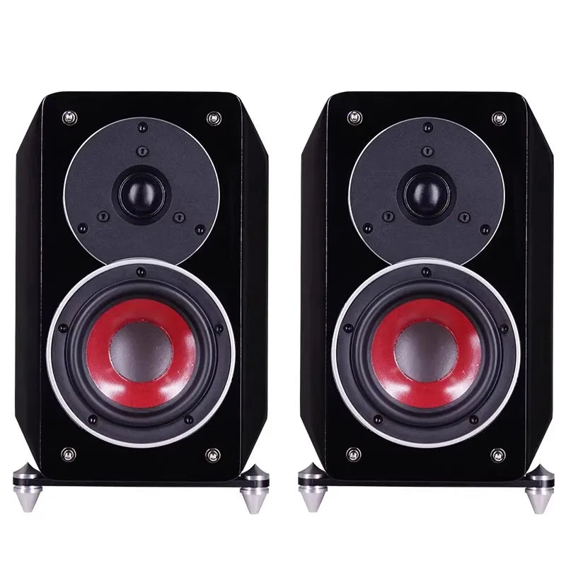 FD42 HIFI Passive Bookshelf Speaker 4 Inch Piano Paint 80W Output Power Home Wooden Fever Passive Speaker 1 Inch Tweeter Unit