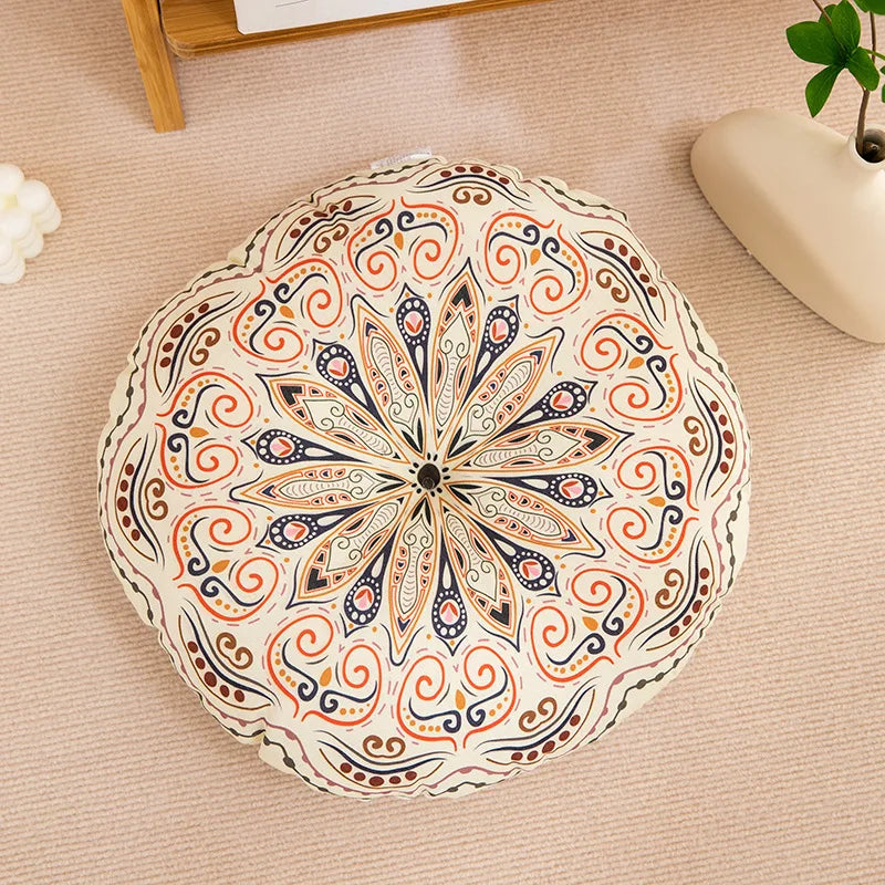 Bohemia Cotton Linen Chair Cushion Geometric Cotton And Hemp Round Chair Cushion Yoga Meditation Floor Mat Sofa Pillow Cushion
