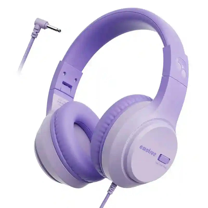Wired Kids Over-Ear Headphones – Stereo Sound – Tidesmit Series Purple Tidesmit