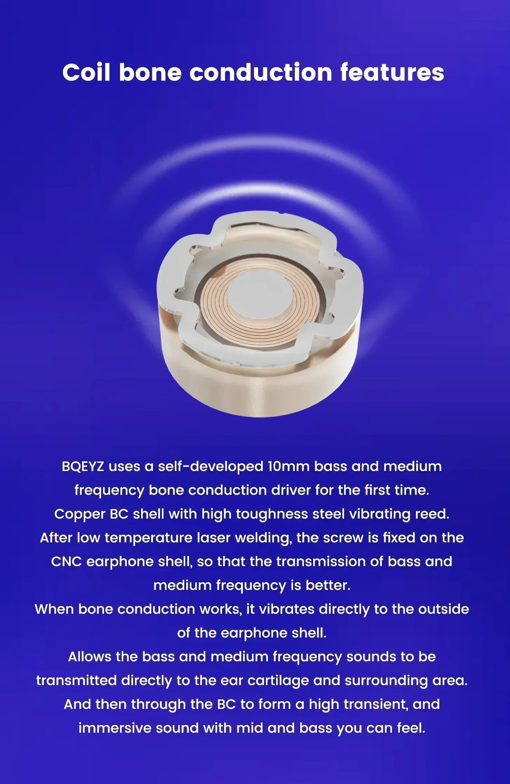 BQEYZ Wind In-Ear Monitors with Bone Conduction - Tidesmit Dual Driver Tidesmit