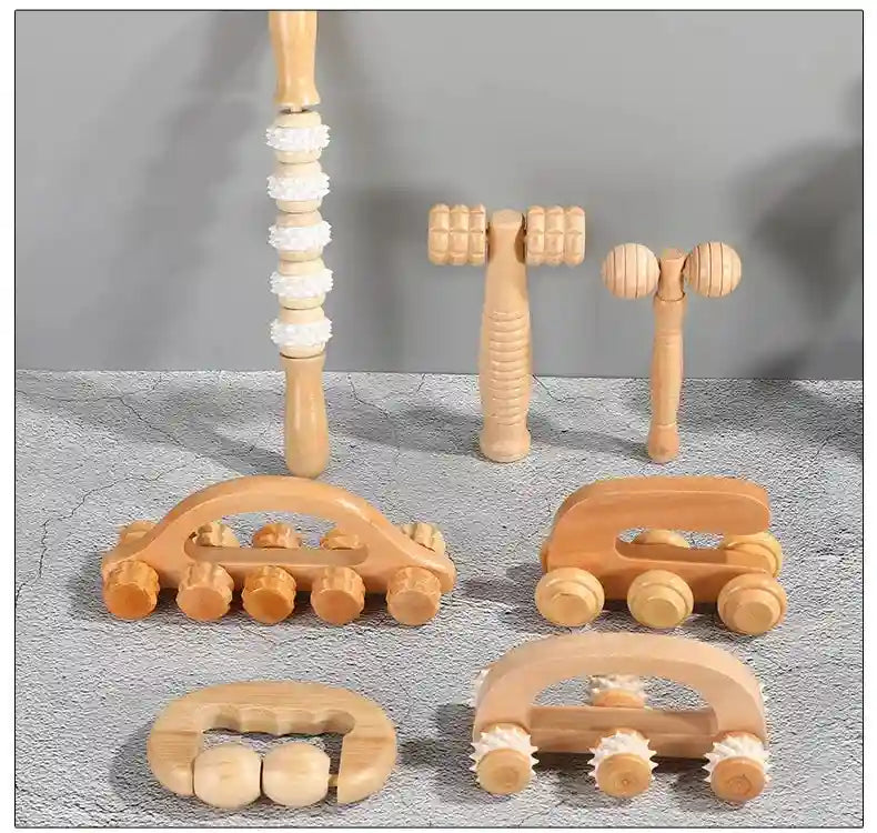 Wooden Massage Roller for Deep Tissue Muscle Relief - Tidesmit Massage Roller Tidesmit
