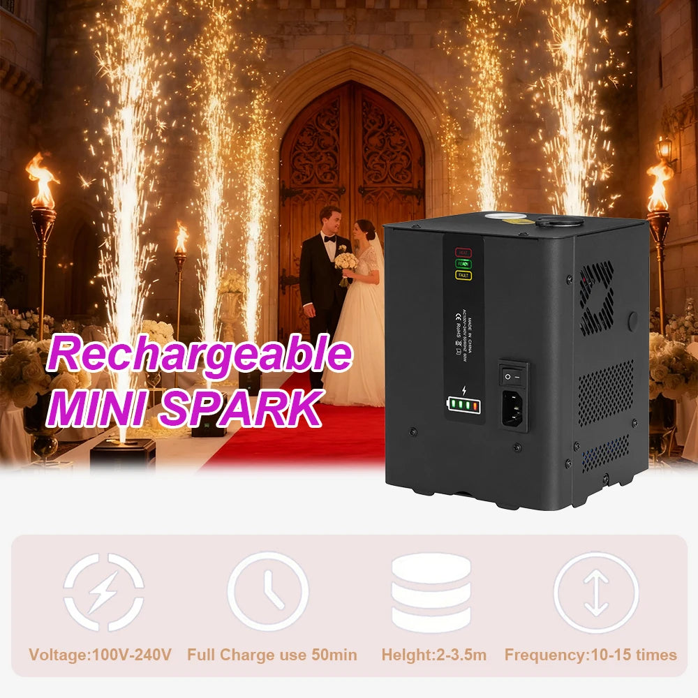 Mini Cold Spark Rechargeable Battery Remote Mini Electronic DJ Equipment DMX Disco Stage Light Effect For Wedding Event Party