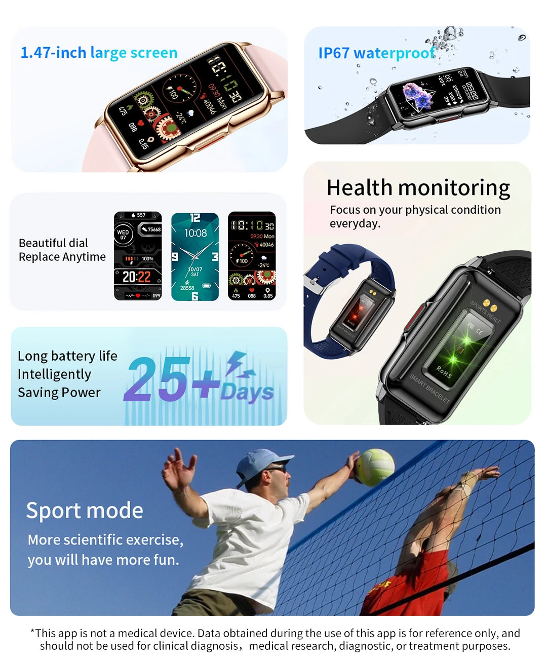 LIGE Smart Watch Men Women Fitness Smart Bracelet Sport Band Heart Rate Blood Pressure Monitor Waterproof Bluetooth Call Watches