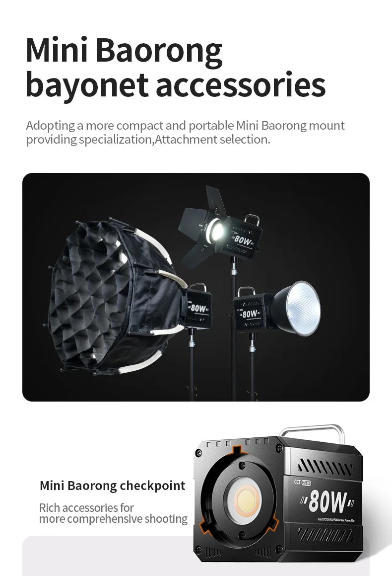 LED Video Light 60-80W Bi-Color Studio Lighting for Content Creators Tidesmit