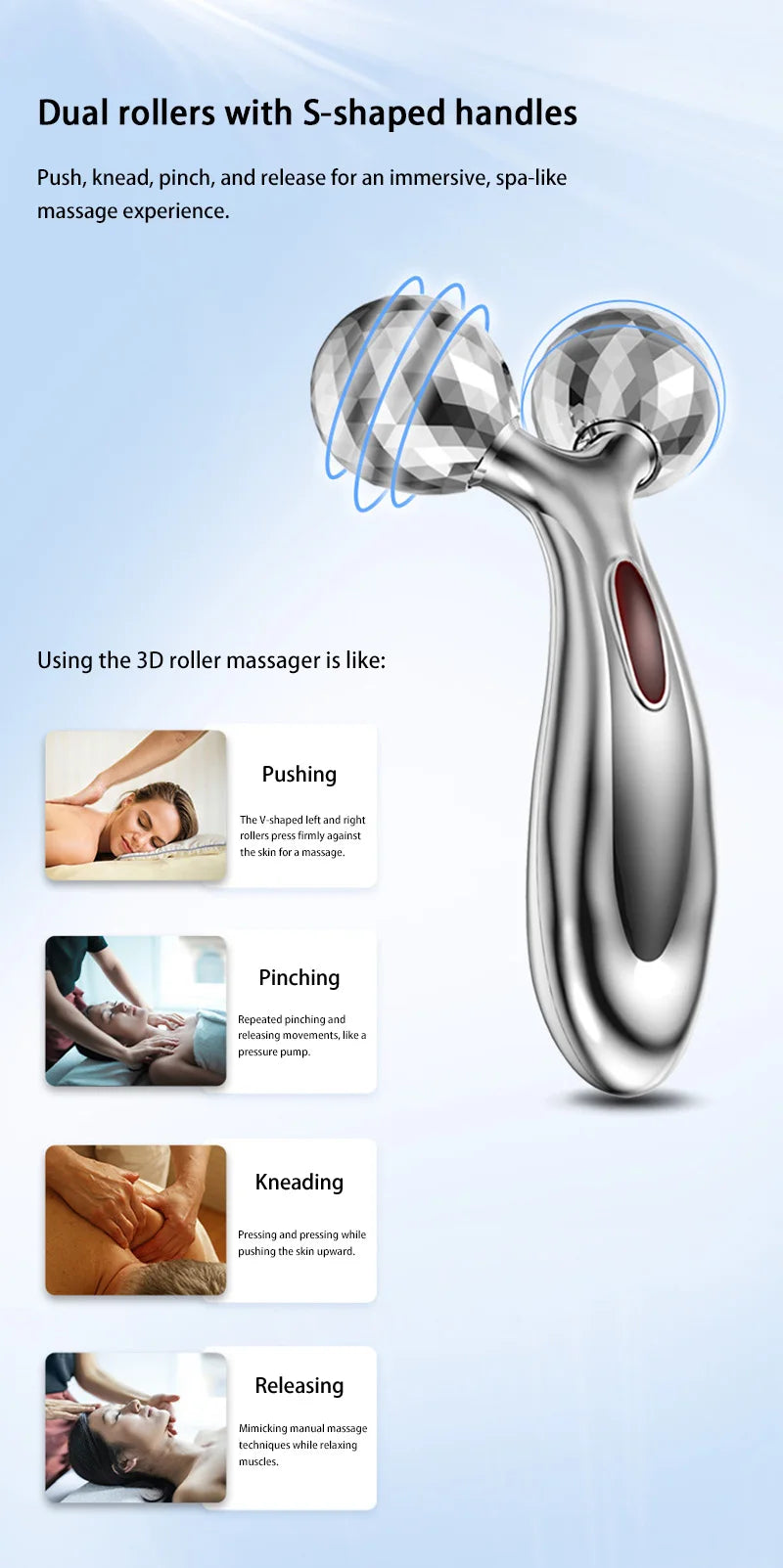 Y Shape Gua Sha Face Roller Set | Stainless Steel Home Spa Massager Relaxation Treatment Tidesmit