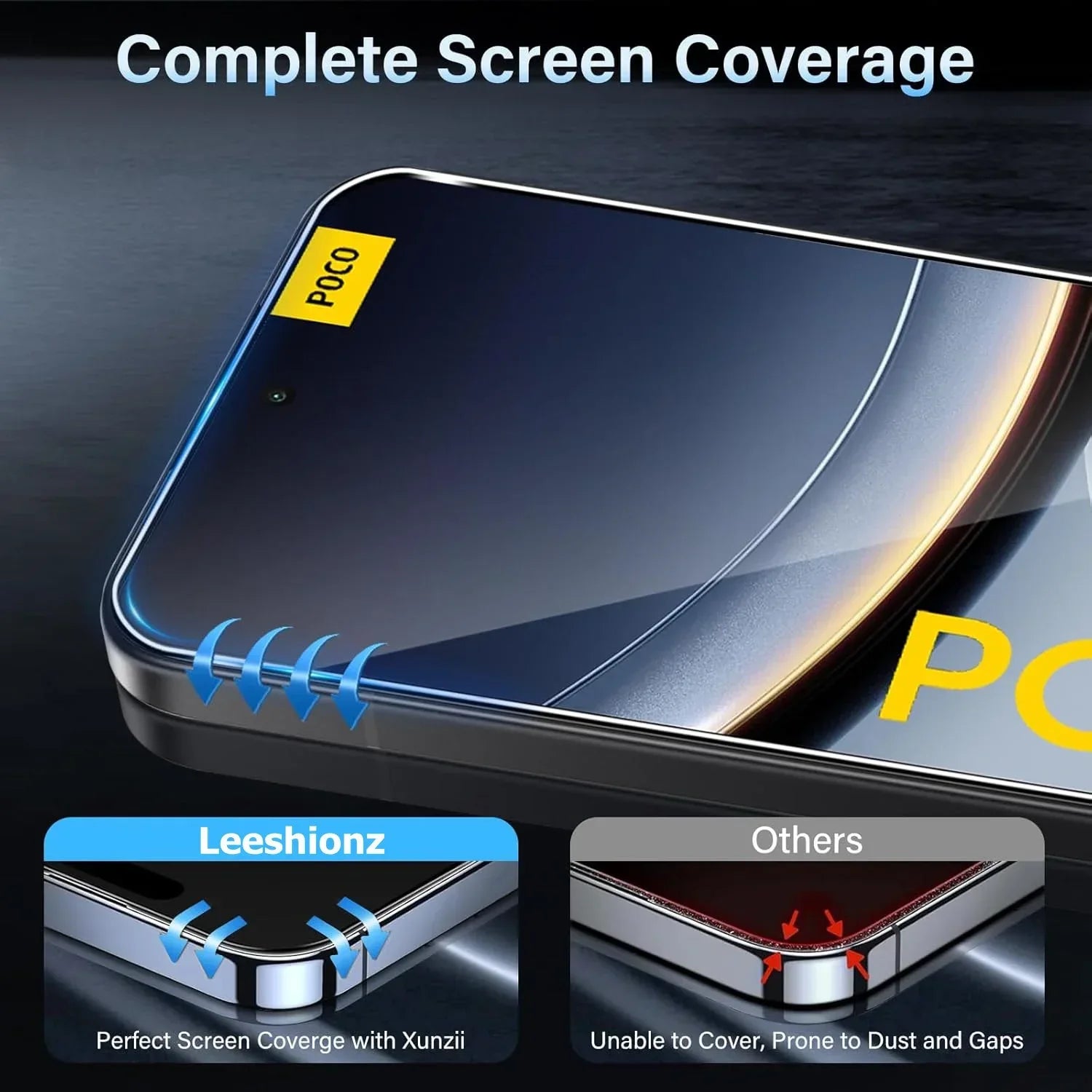 Poco F7 Tempered Glass Screen Protector - 9H Hardness Case-Friendly Film Tidesmit