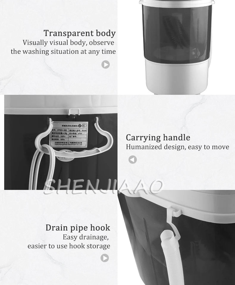 Tidesmit 110V portable shoe washing machine with UV blue light and single barrel semi-automatic cleaning system.