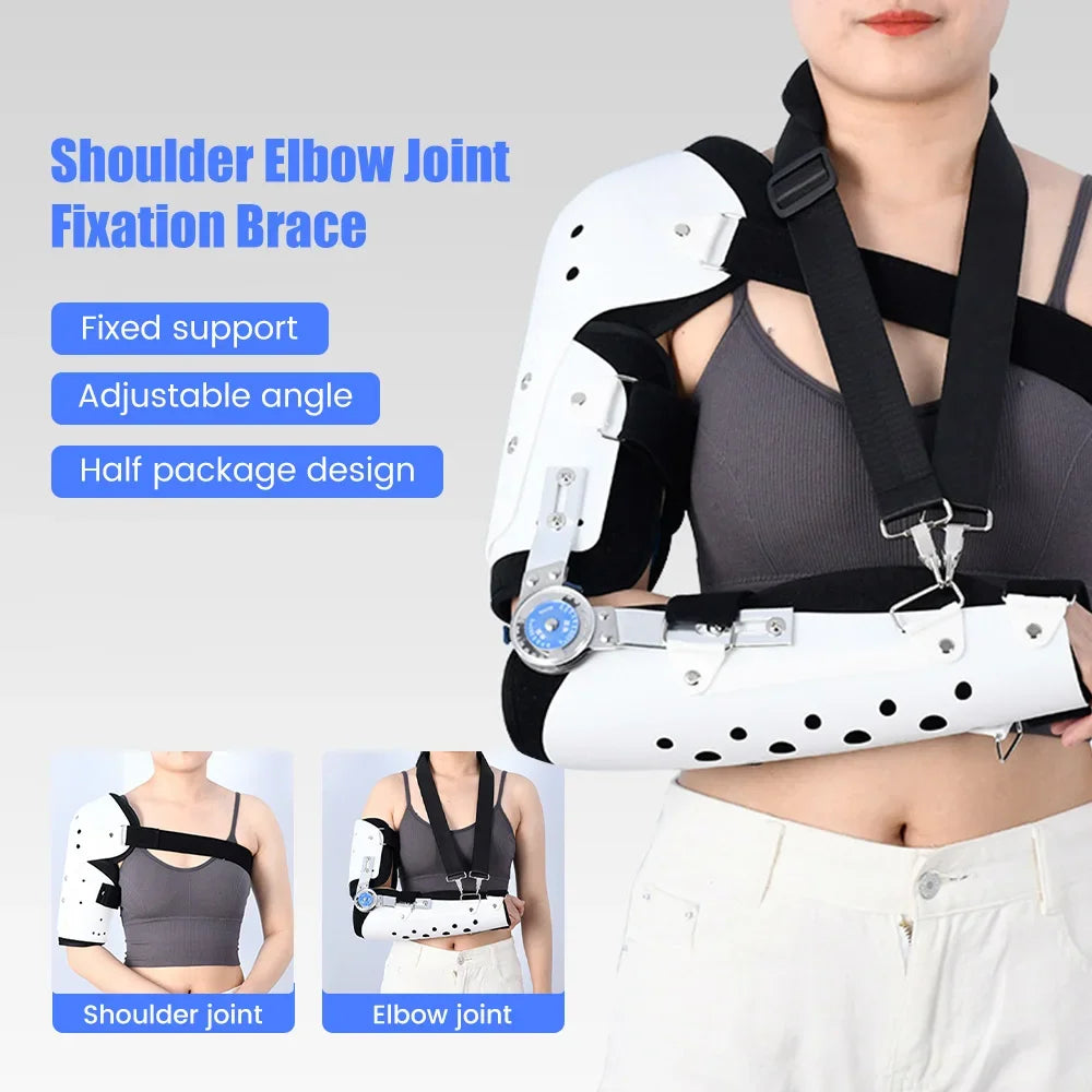Hinged Elbow Arm Forearm Shoulder Brace Support Splint Orthosis Band Fixation Sling Immobilizer Strap Sleeve Arm Protector Guard