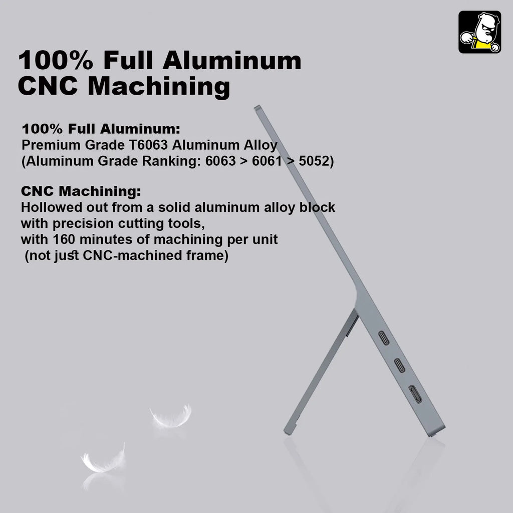 KUNGFUGO A14S Portable Monitor 14" 3K Fully Laminated CNC Aluminum Alloy  Single-Cable Expansion Screen