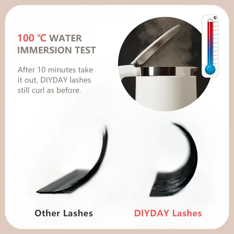 DIYDAY YY Shape Eyelash Extensions C D L LU Curl Brown Lashes Natural Soft Premade Volume Fans Two Tips Y-Shaped False Eyelashes False Eyelashes Tidesmit