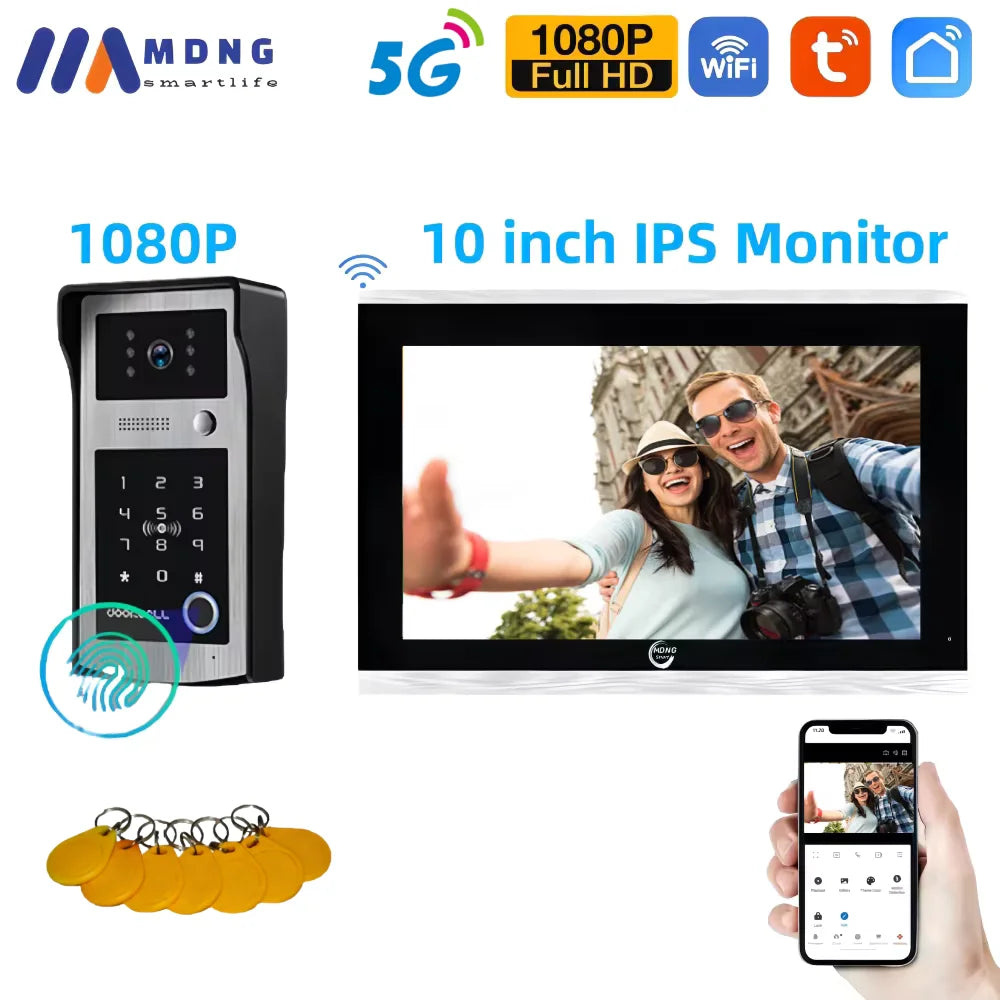 7/10 Inch Tuya Smart Wifi Video Apartment Intercom System 1080P Wireless Doorbell Camera Rfid Unlock Door Entry Intercom Doorman