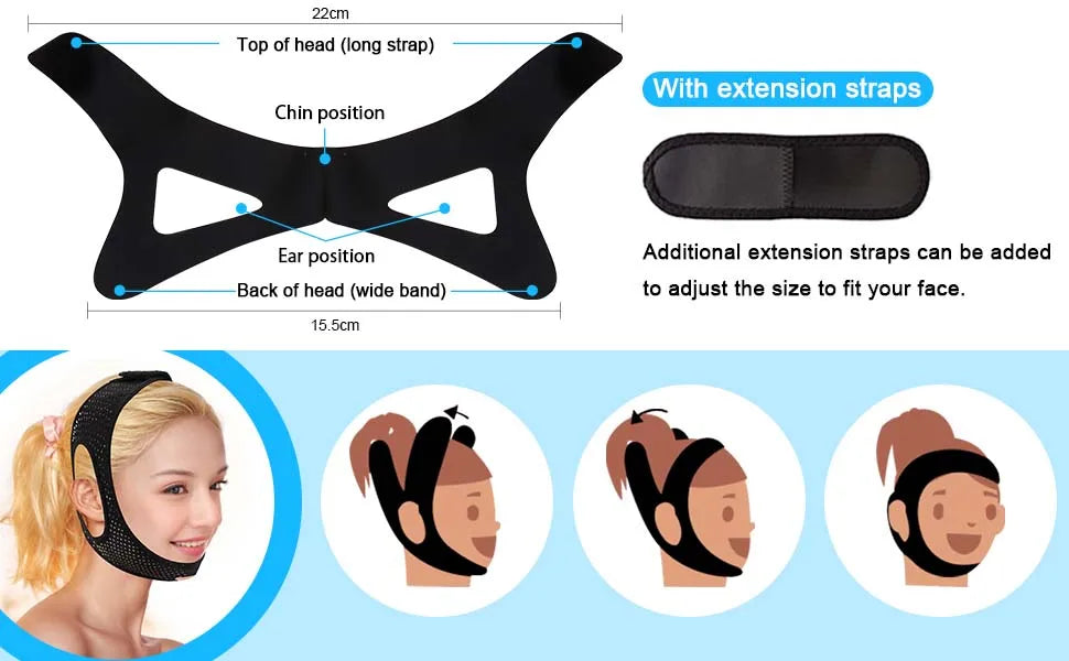 Chin Strap for Sleeping,Anti Snoring Chin Strap for CPAP Users,Keep Mouth Closed for Effectively Reduce Snoring