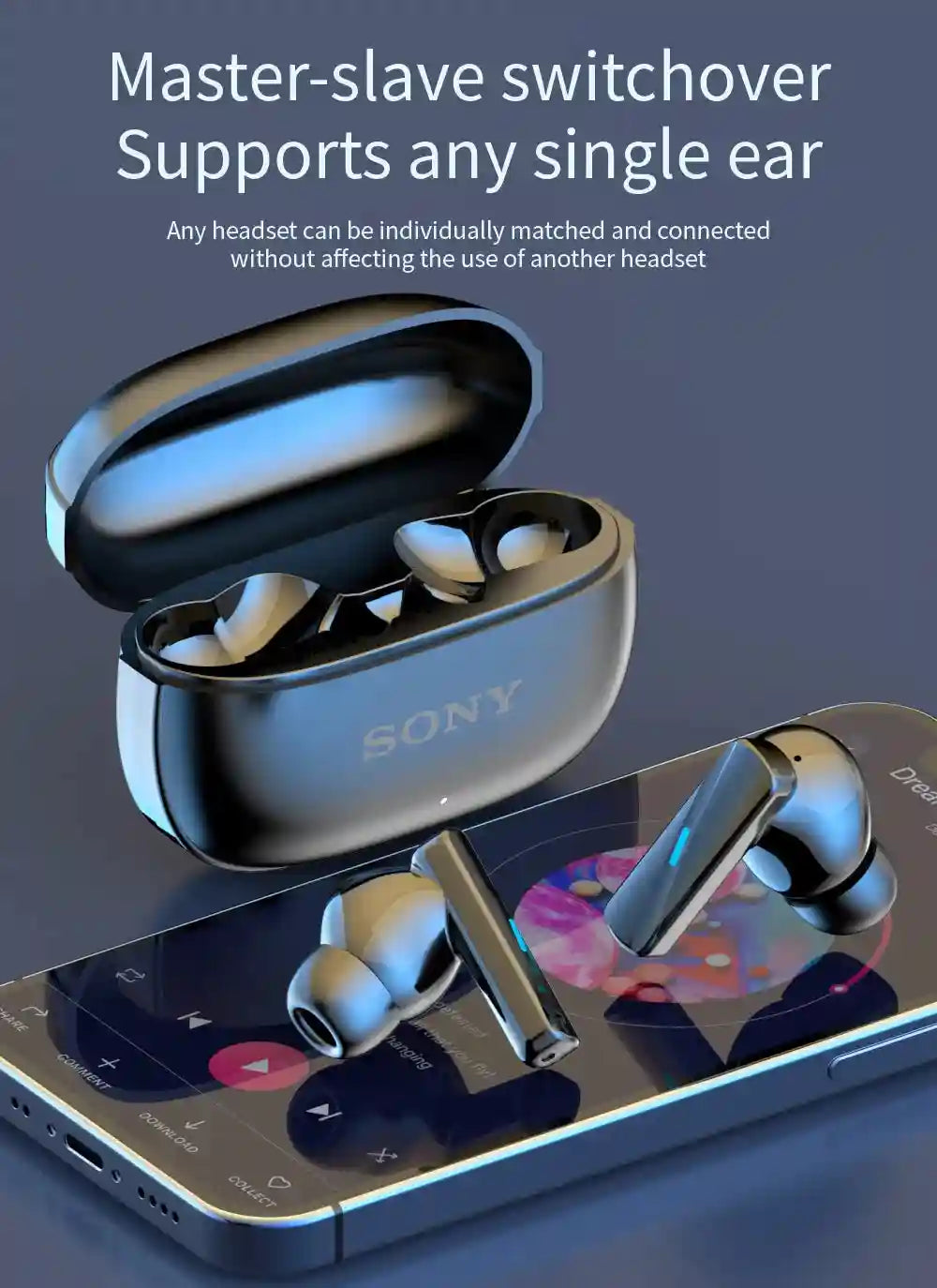 Wireless Bluetooth Earbuds with Active Noise Cancellation & Clear Mics Tidesmit