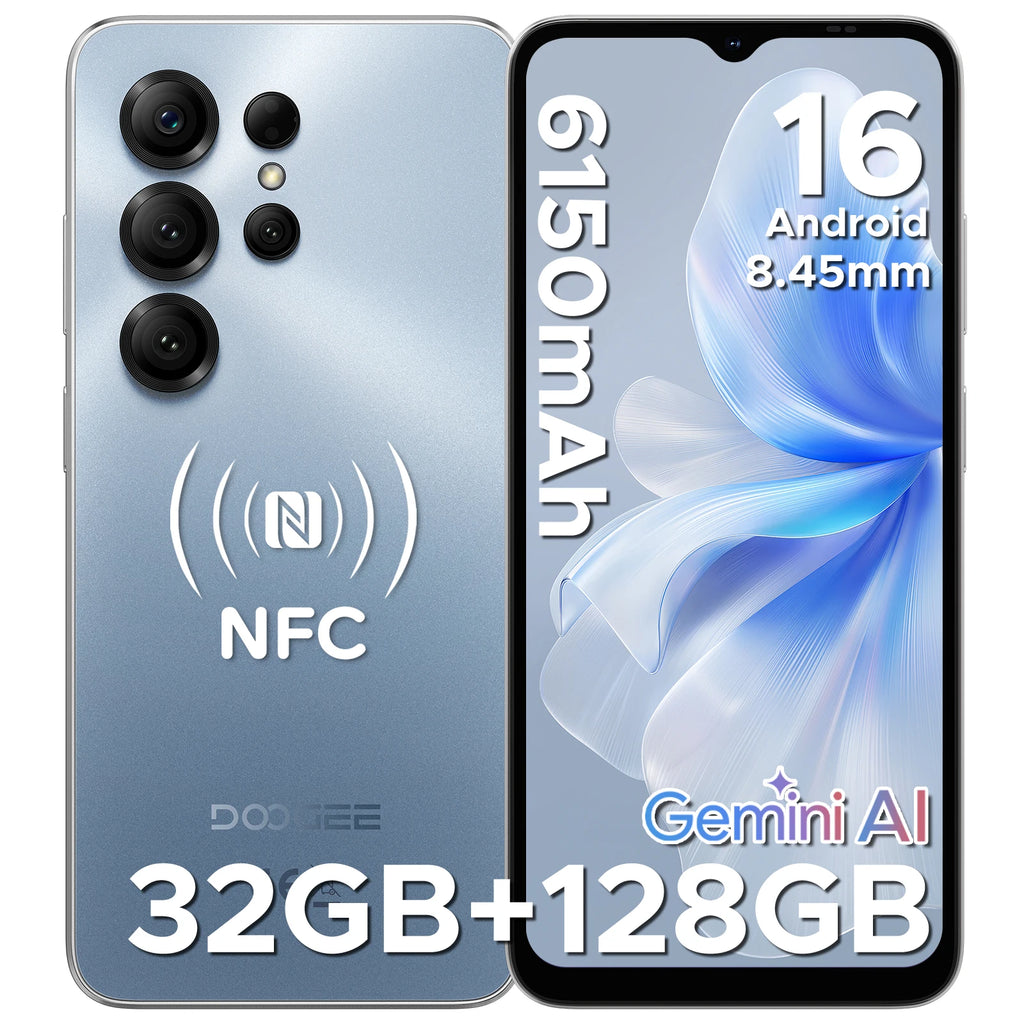 Global Version DOOGEE Note56X Pro Smartphone Android 16 Gemini AI  6150mAh Battery 6.56'' Display Widevine L1 Mobile Phone NFC
