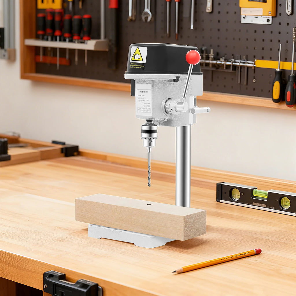 340W Portable Bench Drill Machine Mini Table Drilling Tool Electric Bench Drill Press 220V for DIY Iron Wood Plastic Board