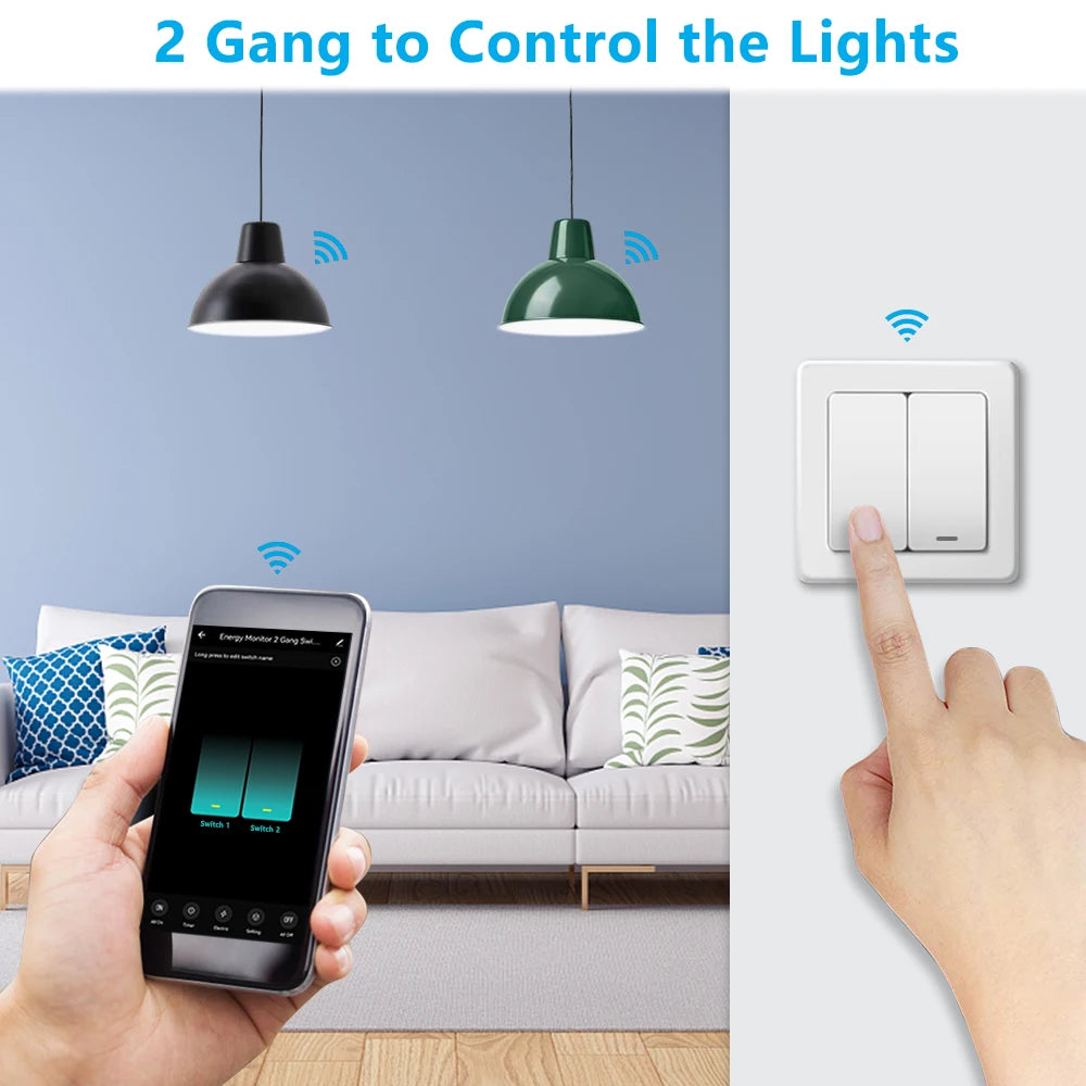 Smart WiFi Light Switch Module for Home Automation - App Controlled Tidesmit