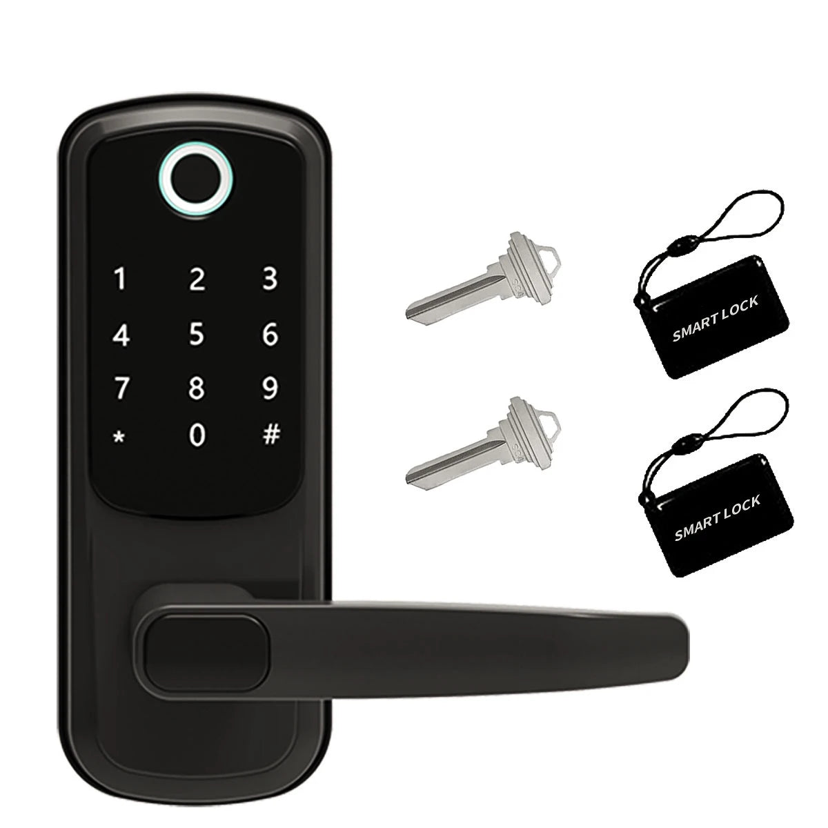 Wifi Smart Door Lock With APP/ Biometric Fingerprint / Password /Smart Card /Key Unlock/ USB Emergency Charger Electronic Lock