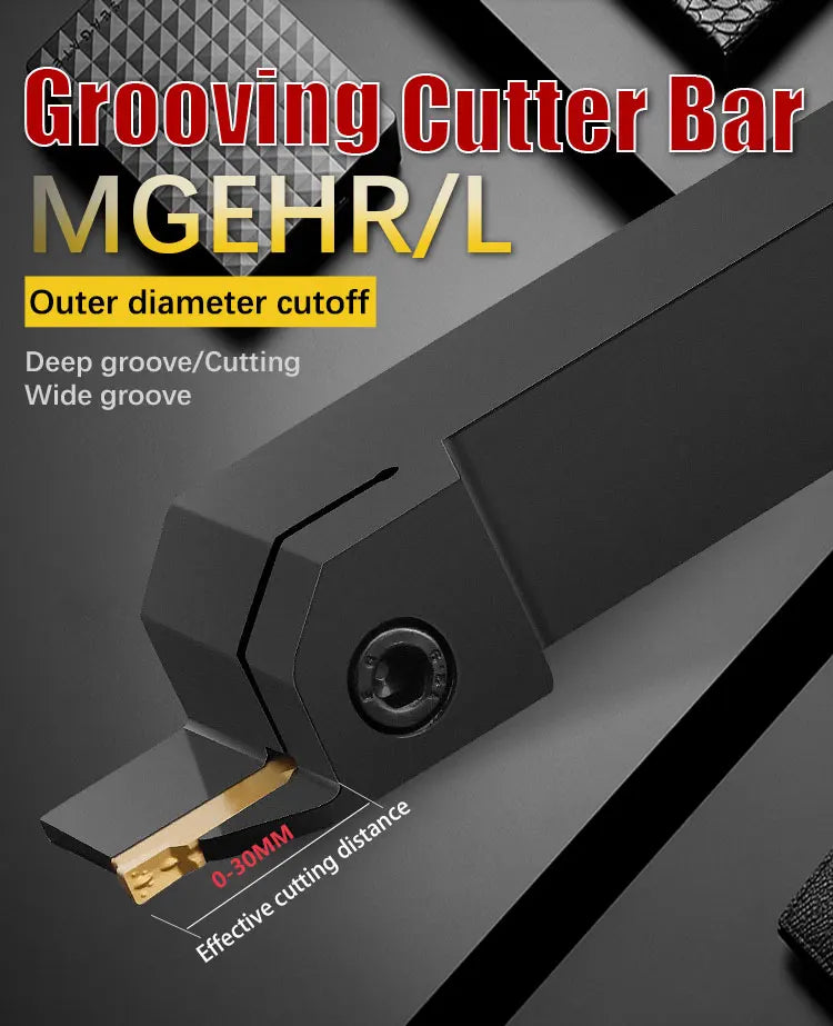 Full Series Grooving Tool Holder MGEHR1212 MGEHR1616 MGEHR2020 MGEHR2525 Slotting Turning Tool for Carbide Grooving Insert MGMN