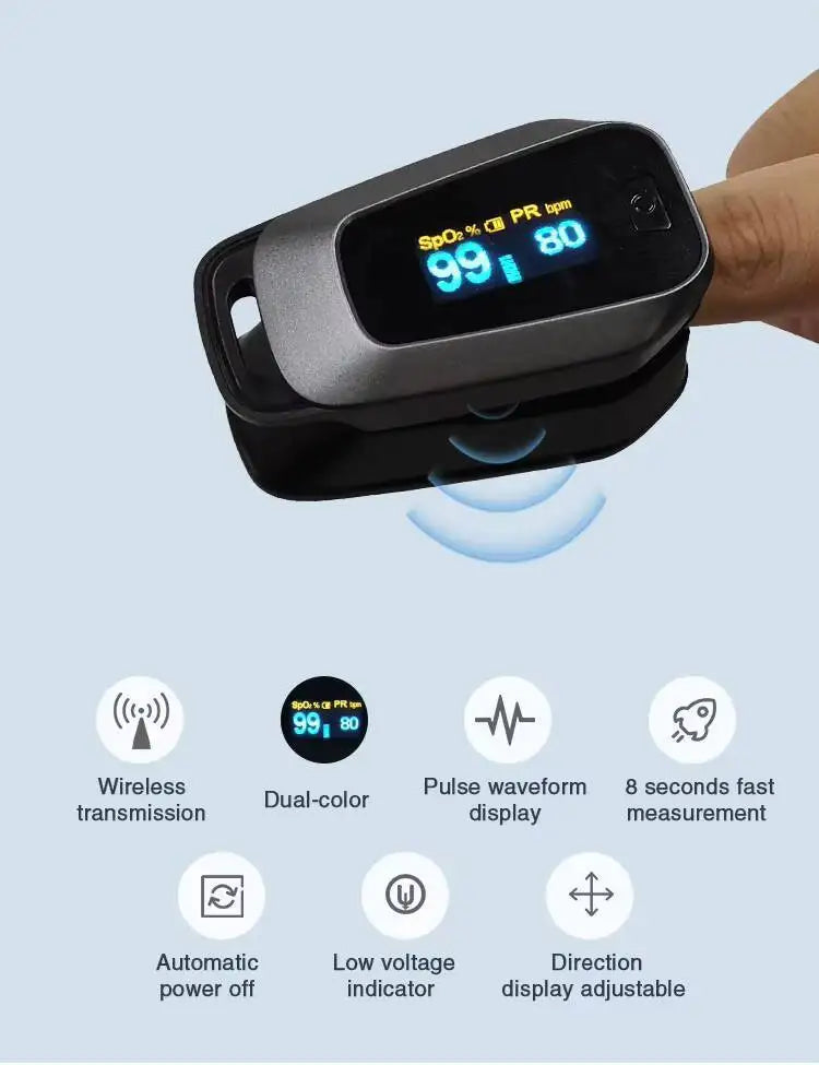 JYouCare Bluetooth APP Control Wireless Saturation Portable spo2 PR fingertip Heart Rate Finger oximetro De Dedo pulse Oximeter