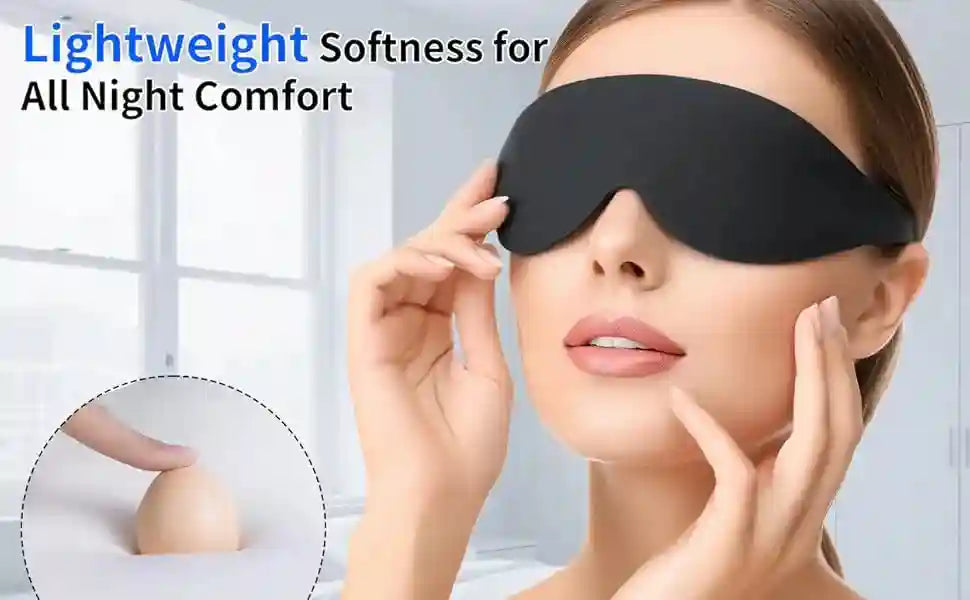 3D Contour Sleep Mask with Earplugs | Light Blocking Eye Cover Eye Massage Instrument Tidesmit