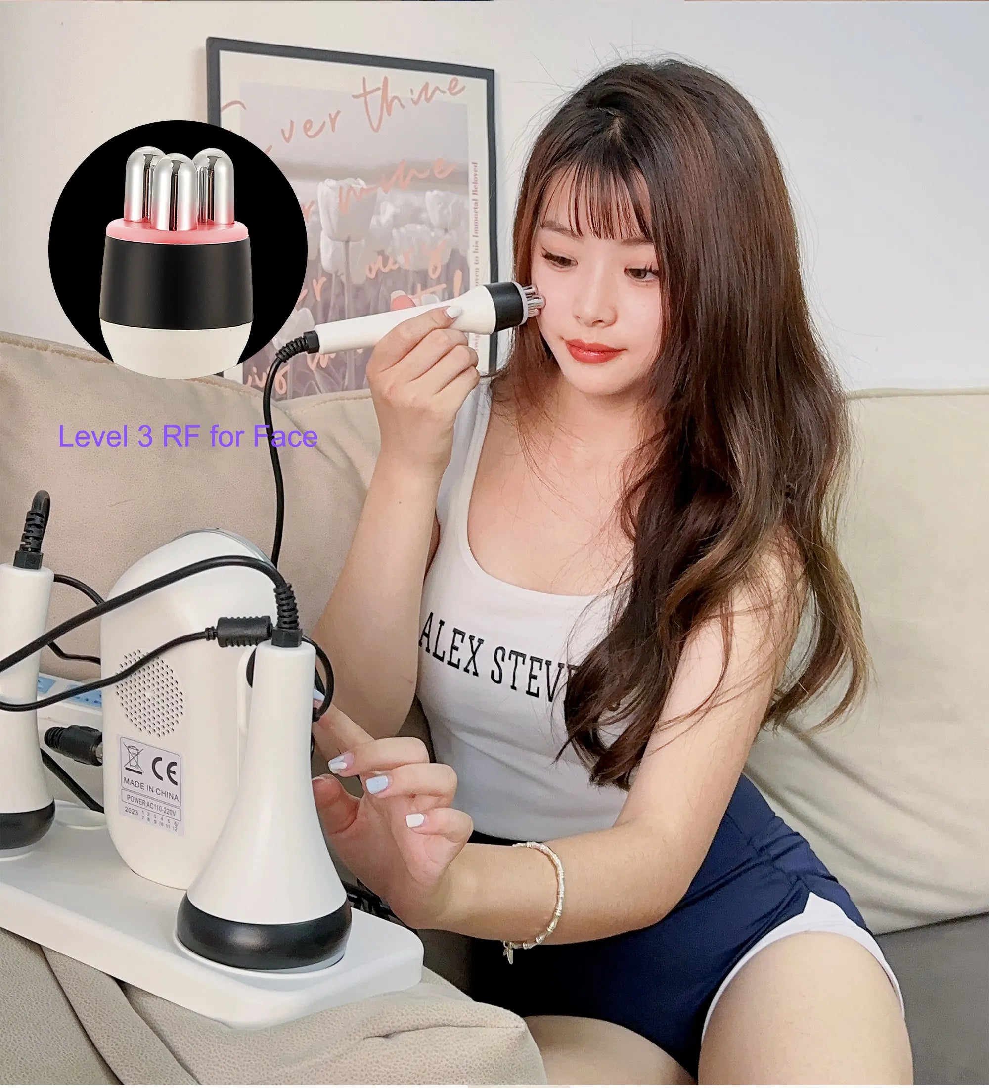 Ultrasonic Cavitation Body Slimmer with RF Skin Tightening - White Relaxation Treatment Tidesmit