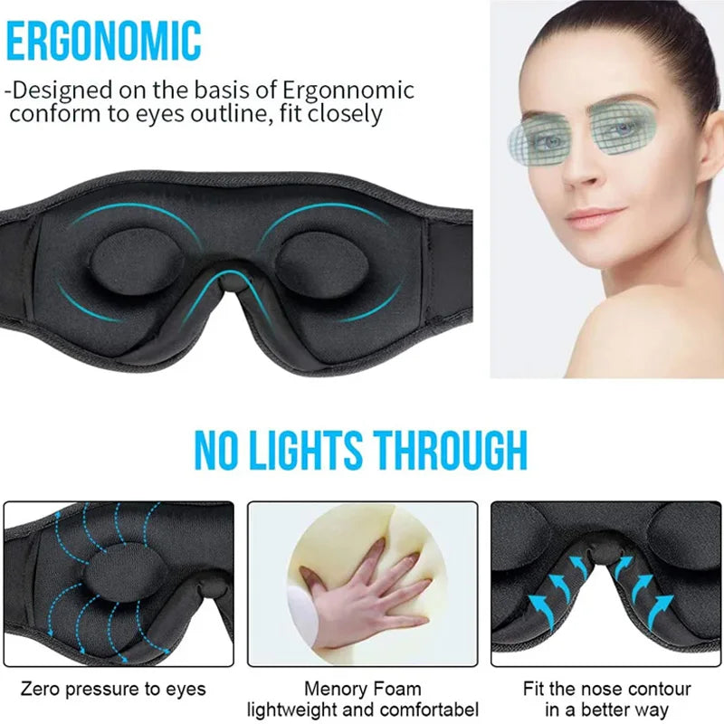 Bluetooth Sleeping Headphones Eye Mask – Soft Wireless Headband for Sleep Tidesmit