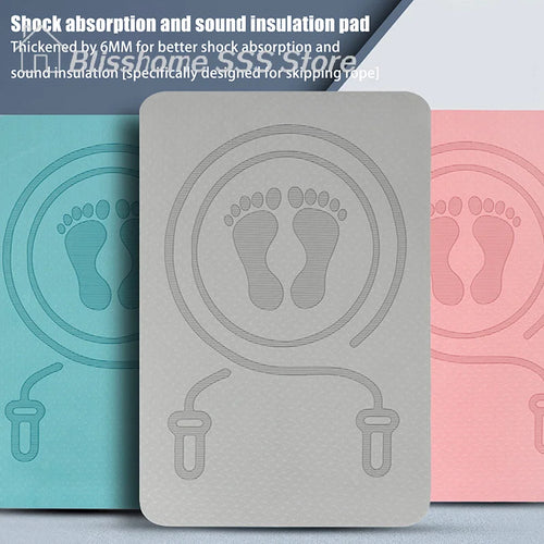 6MM skipping rope mat, anti-noise shock absorption smart yoga mat, side angle view of TPE floor exercise pads.