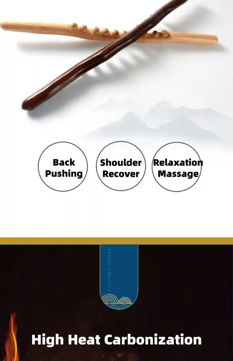 Massage Stick for Back Therapy | Wooden Gua Sha Muscle Relief Roller Massage Roller Tidesmit