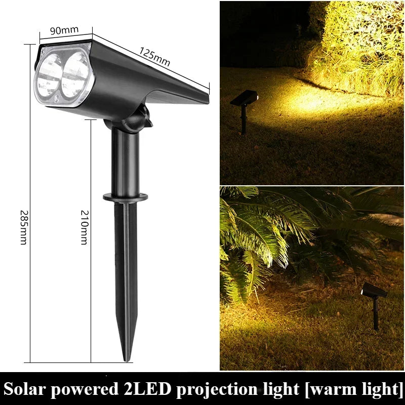 2/9LED Solar Spot Light Outdoor Waterproof Spotlights Solar Garden Lights Landscape Lighting Decoration Pathway Lawn Lamp