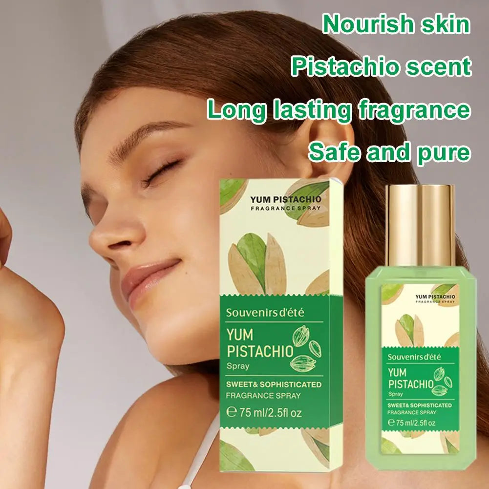 Tidesmit Sweet Pistachio Ice Cream fragrance spray, a long-lasting gourmand perfume for women for daily wear.
