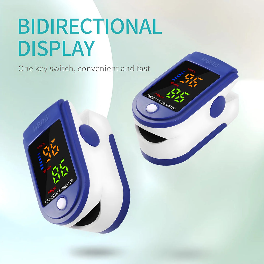 1PC 2PCS Finger Clip Oximeter Home LED Oximeter Blood Oxygen Meter Portable Fingertip Pulse Oximeter Saturation SpO2 Monitor