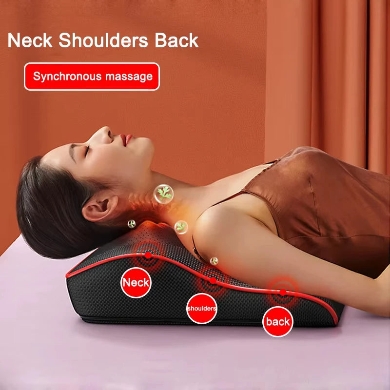 Electric Massage Pillow for Neck & Back with Heat Therapy | Tidesmit Massage Cushion Tidesmit