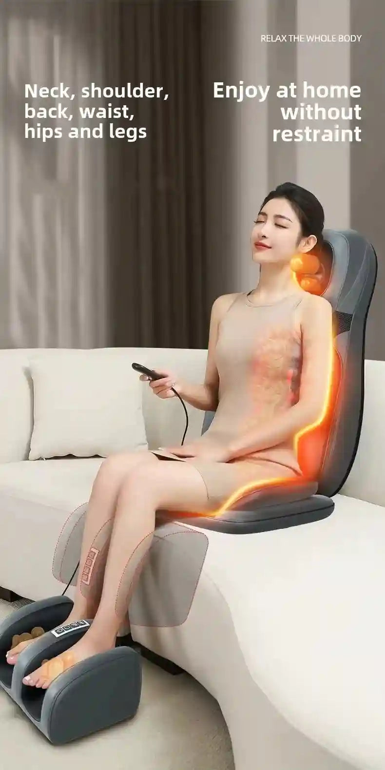 Tidesmit Full Body 5-in-1 Folding Electric Massager with Heat Therapy Massage Roller Tidesmit