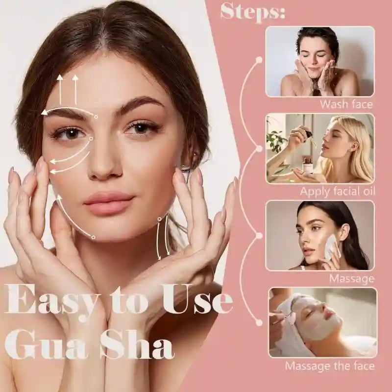 Ice Face Roller and Gua Sha Set - Pink Facial Lifting & Massage Tool Eye Massage Instrument Tidesmit