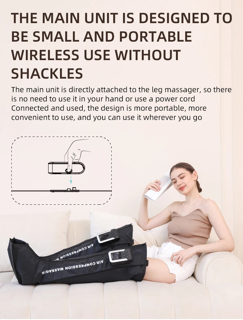 Pneumatic Leg Massager for Foot, Calf, and Thigh Recovery | Tidesmit Relaxation Treatment Tidesmit