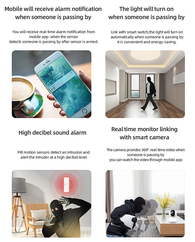 PIR Motion Sensor WiFi Smart Home Security Alarm by Tidesmit Tidesmit