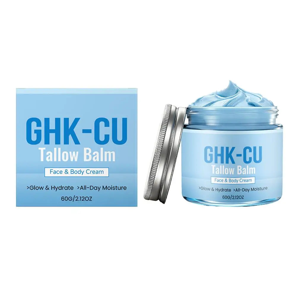 GHK CU Copper Peptide Natural Tallow Blue Cream Gentle Non Irritating Face Body Moisturizer For Sensitive And Mature Skin