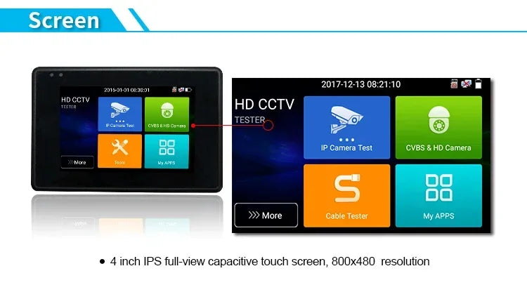4 Inch Wrist CCTV Tools H.265 AHD CVI TVI CVBS CCTV Monitor for Analog IP Camera Tester POE Testers CFTV 4K CCTV IP Tester