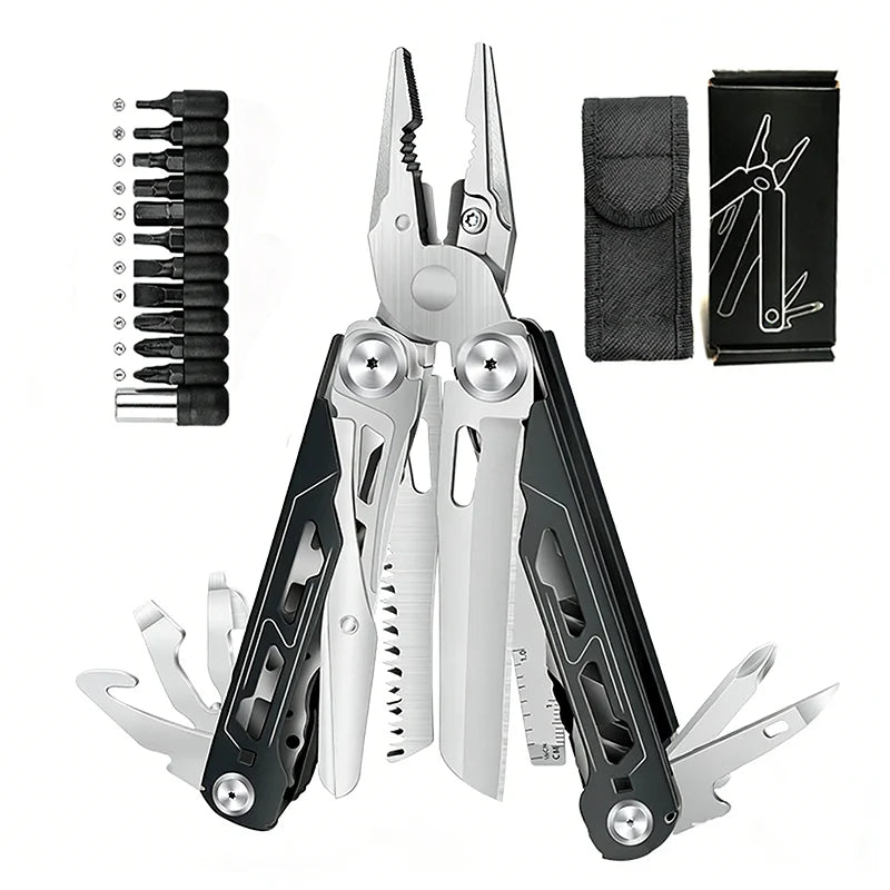 16-in-1 Plier EDC Multitool Screwdriver Folding Plier Set Multi Tool Multifunction Pocket Knife File Ruler Camping Hand Tools