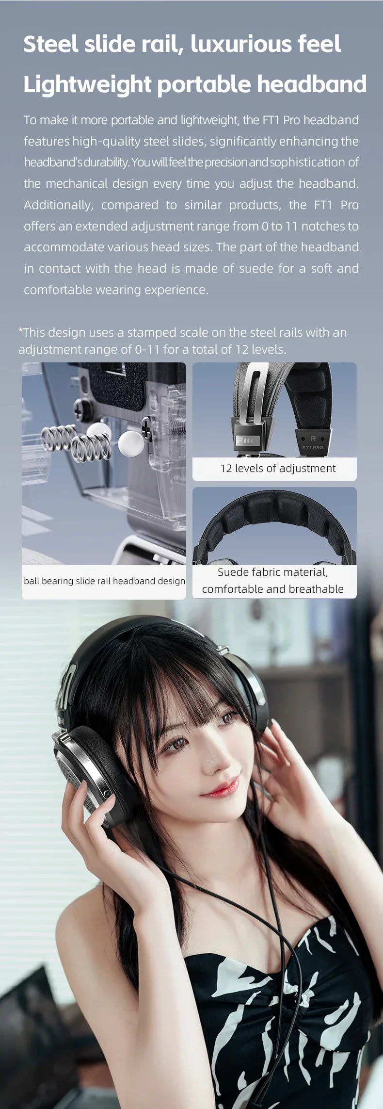FiiO FT1 Pro Planar Magnetic Headphones Hi-Fi Black - Tidesmit Tidesmit