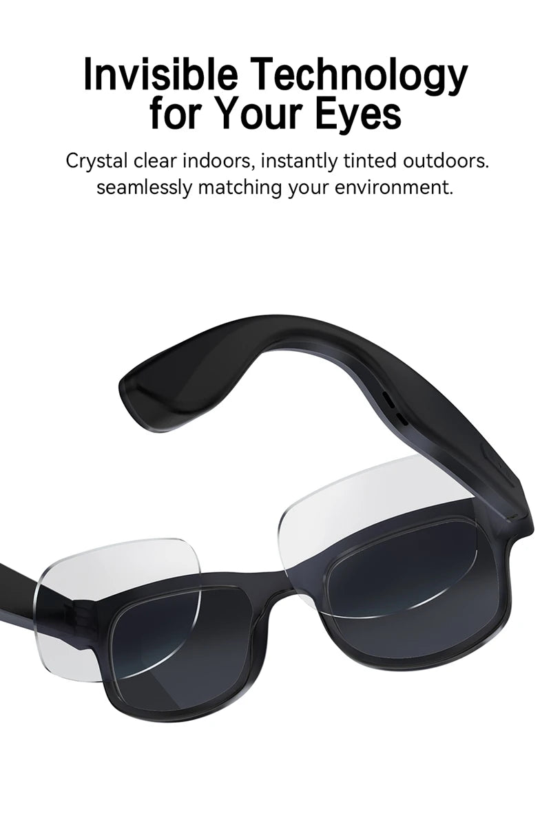 Tidesmit Smart Glasses with Camera & Bluetooth - Black & Transparent Tidesmit