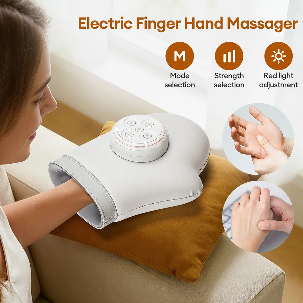 Electric Hand Massager with Heat and Air Compression - Tidesmit White Relaxation Treatment Tidesmit