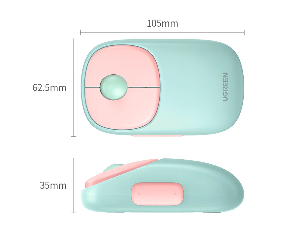 UGREEN Slim Wireless Mouse Rechargeable Bluetooth 5.0 3.0 2.4G  4000 DPI Charging Bluetooth Mouse For MacBook iPad Tablet Laptop