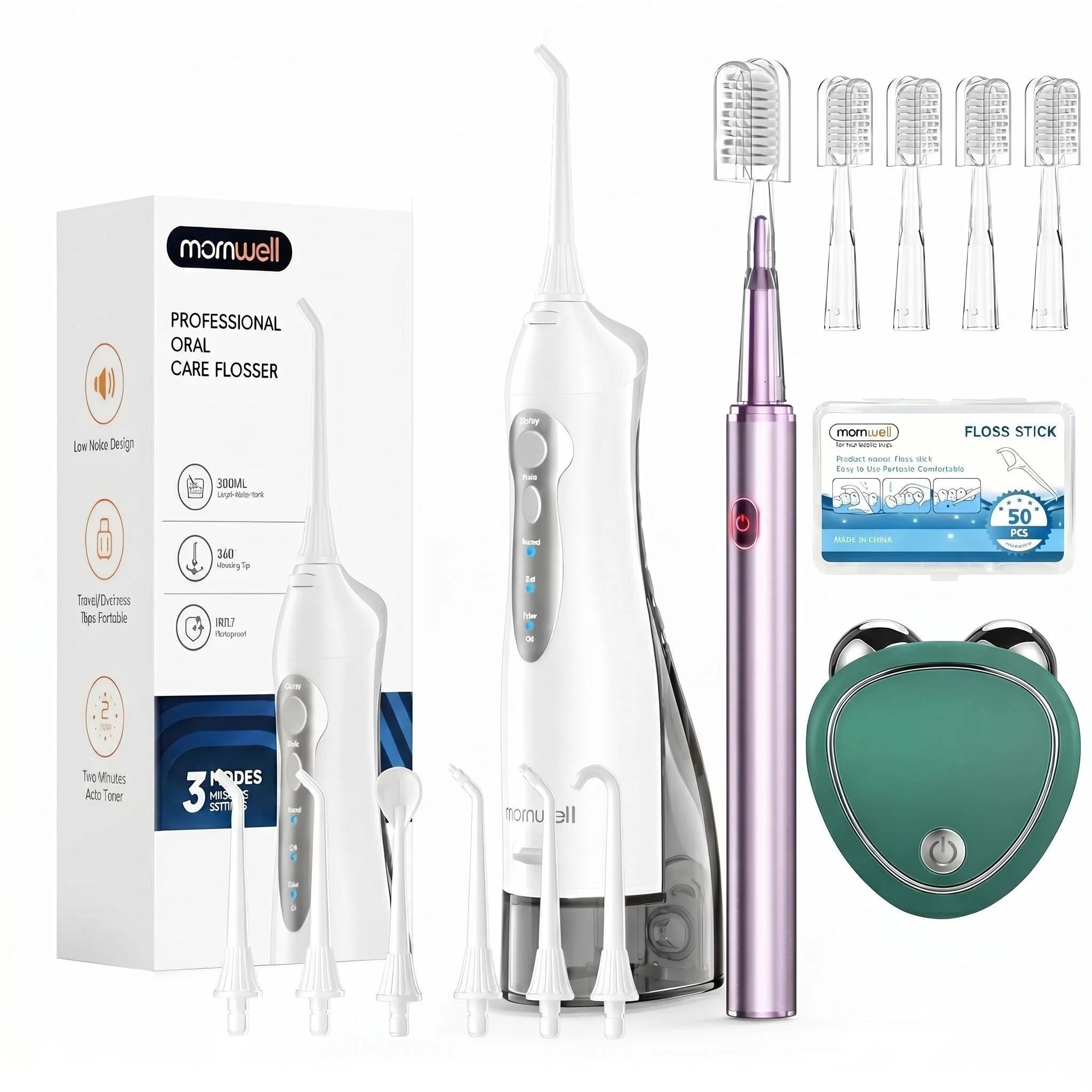 Upgraded Pro Detal Care Kit: 3-Mode Water Flosser & Electric Toothbrush | Premium Oral Clean Set with Larger Tank for Gum Health